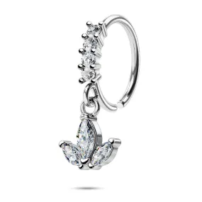 20G Dangle CZ Crown Shape Nose Hoop Rings