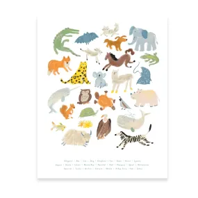 Animal Alphabet Print