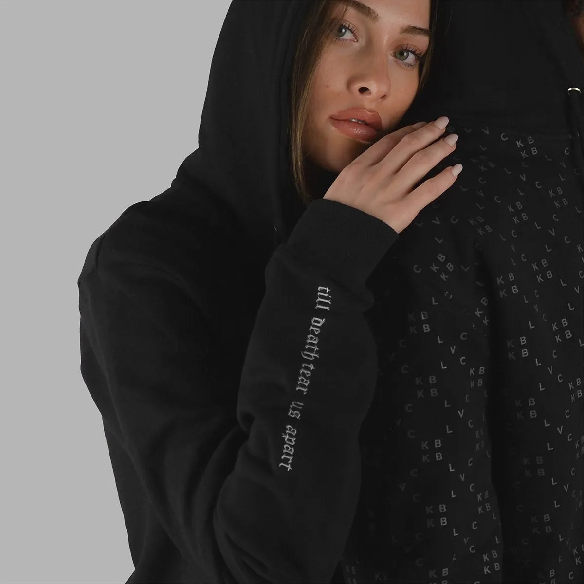 Blvck Hoodie Zipper Roses