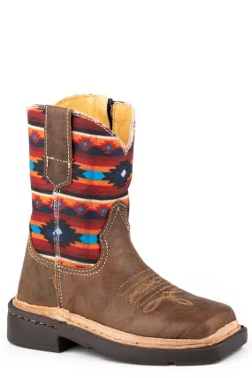 Boys Roper Oiled Brown Aztec Toddler Boot