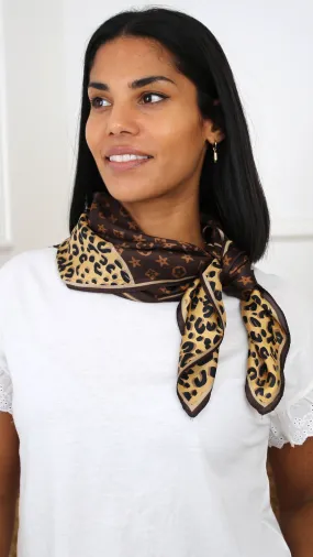 Chelle Brown Leopard Side Scarf