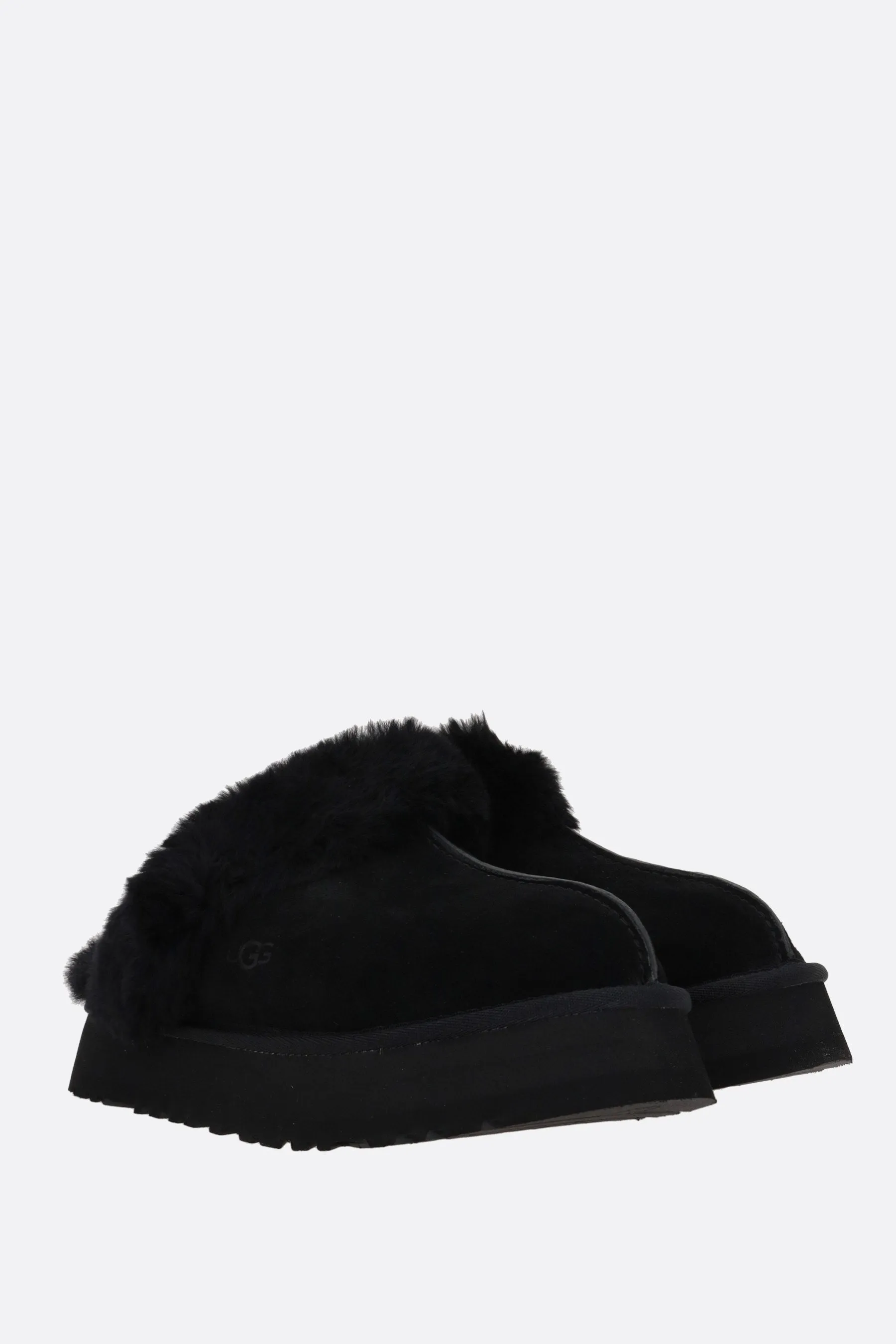 Disquette suede flatform slippers