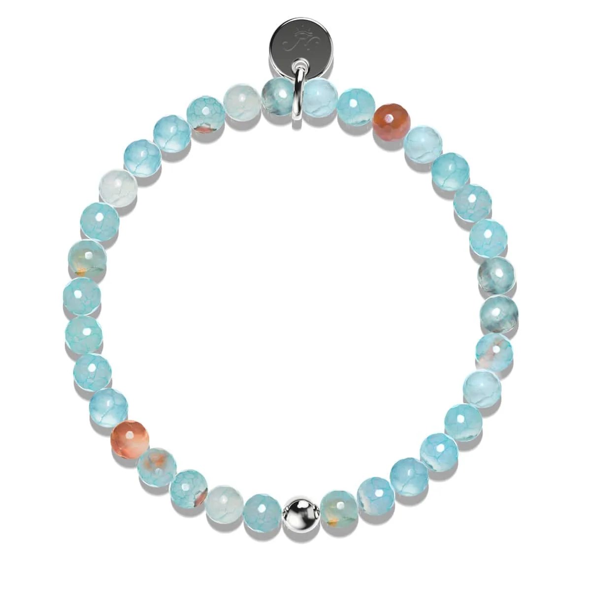 Dragon Grain Agate | .925 Sterling Silver | Healing Gemstone Bead Bracelet