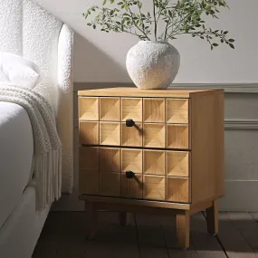 Gibbs 2-Drawer Bedside Table, Natural