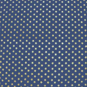 Gold Stars on Navy Foiled Spandex | Blue Moon Fabrics