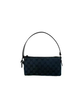 Gucci navy & black cloth & leather mini signature shoulder bag