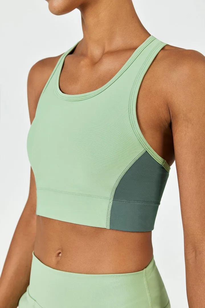 Hitense™ Racerback Sports Bra-Lt Green