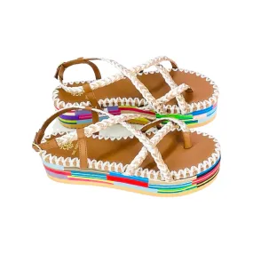 LAMU MULTICOLOR BEIGE FLATFORM