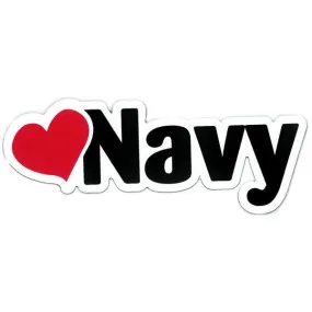 "Love Navy" Heart with Navy Die Cut Auto Magnet