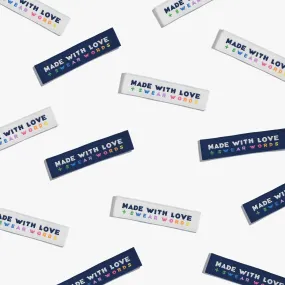 "Made with Love and Swear Words" 6 Pack Woven Labels by Kylie and the Machine