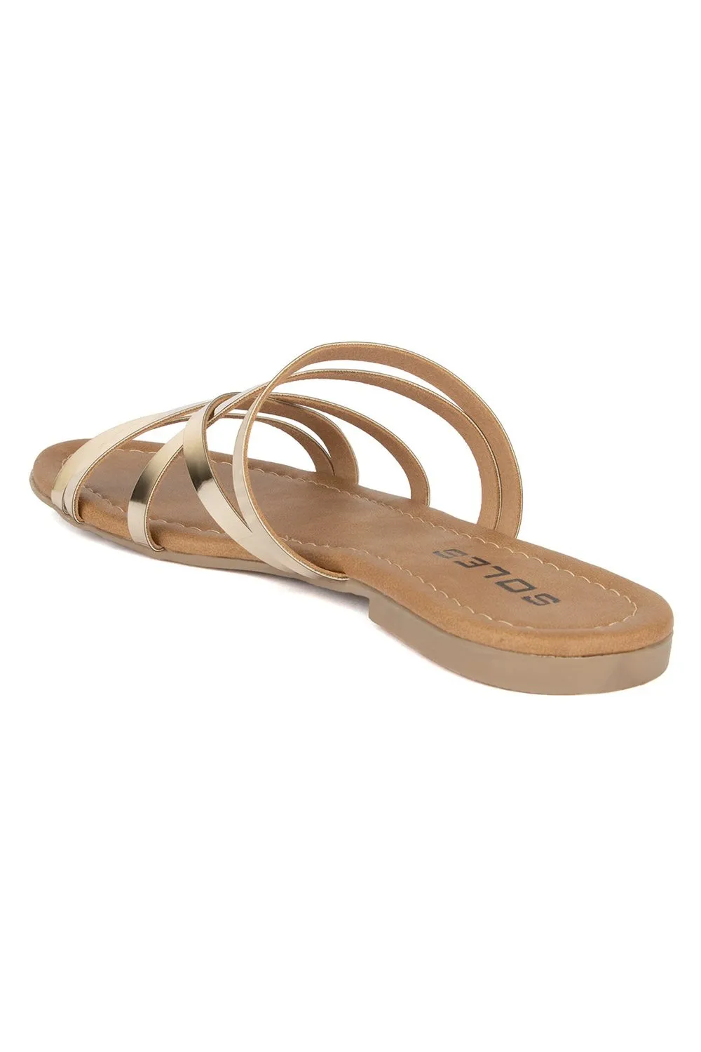 SOLES Glamorous Gold Flat Sandals